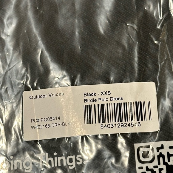 *NWT* Outdoor Voices OV Birdie Polo Dress Black Lightweight Size XXS - Picture 3 of 6